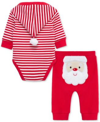 Baby Boys Cotton Santa Bodysuit & Pants, 2 Piece Set 