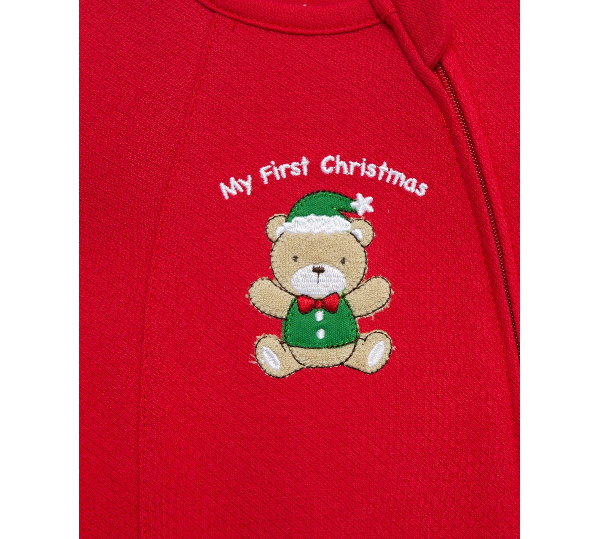 Little Me Baby Holiday Bear Cotton Footed Coverall