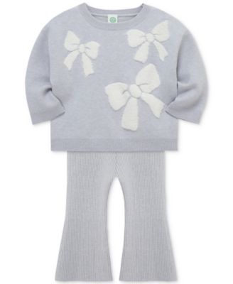 Baby Girls Bows Sweater & Pants, 2 Piece Set
