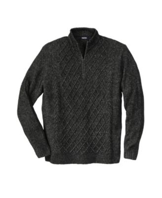 Big & Tall Soft Cable Knit 1/4 Zip Sweater