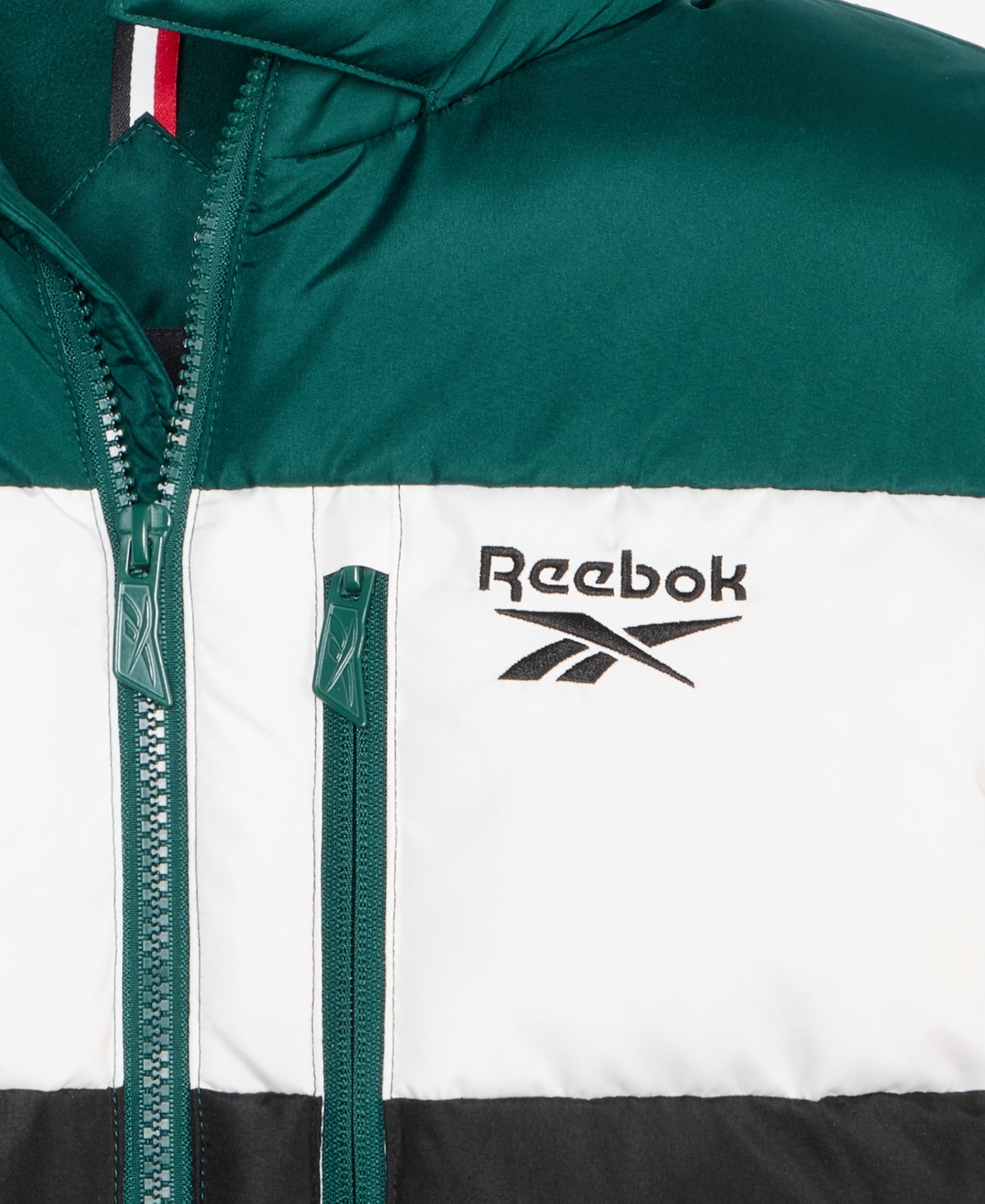 Reebok Big Boys Color Blocked Promo Long Sleeve Puffer Jacket In Green
