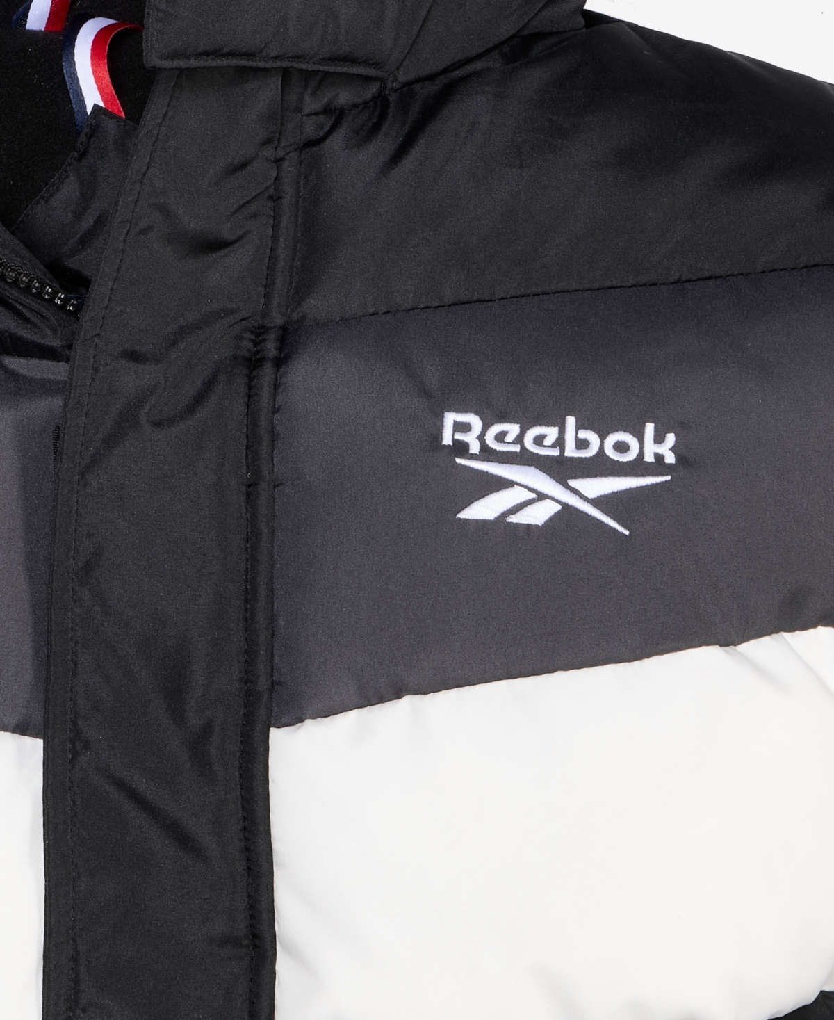 Reebok Big Boys Color Blocked Promo Long Sleeve Puffer Jacket In Black