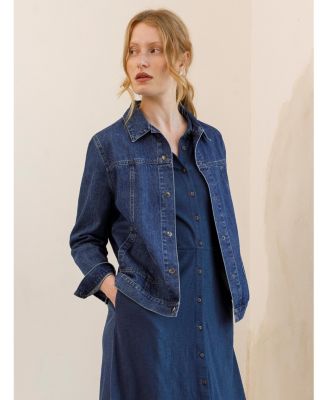 Women's Slub Jersey Shirt Midi Dress