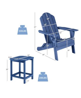 2 PCS Patio Adirondack Chair Side Table HDPE Weather Resistant Cup Holder