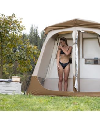 Wet Dry Separation Pop Up Privacy Shower Tent Portable Toilet Outdoor Shower Changing Shed Mobile Toilet