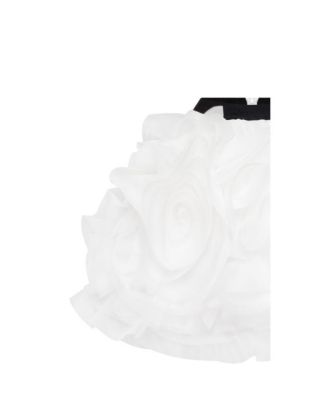 Women's Danceable mini skirt with ruched flower appliques