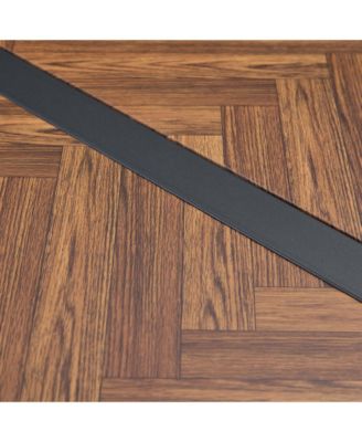 1Pc MDF & Metal Legs, Fishbone Textured Top, Retro Style Rectangular Dining Table