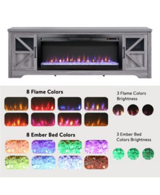 75" Fireplace TV Stand for TVs up to 80",with 44" Electric Fireplace