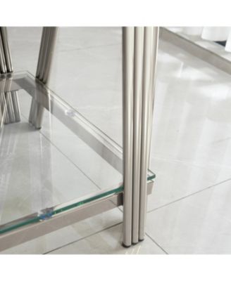 20" Square Glass End Table
