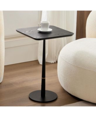 Streamdale Square Side Table – 1 Pc, MDF & Metal, Minimalist Design, Waterproof Surface, Compact Accent Table for Living Room or Lounge
