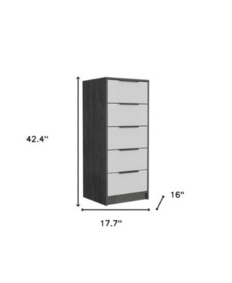 Five Drawer Standard Chest for Bedroom Storage and Clothes Organization