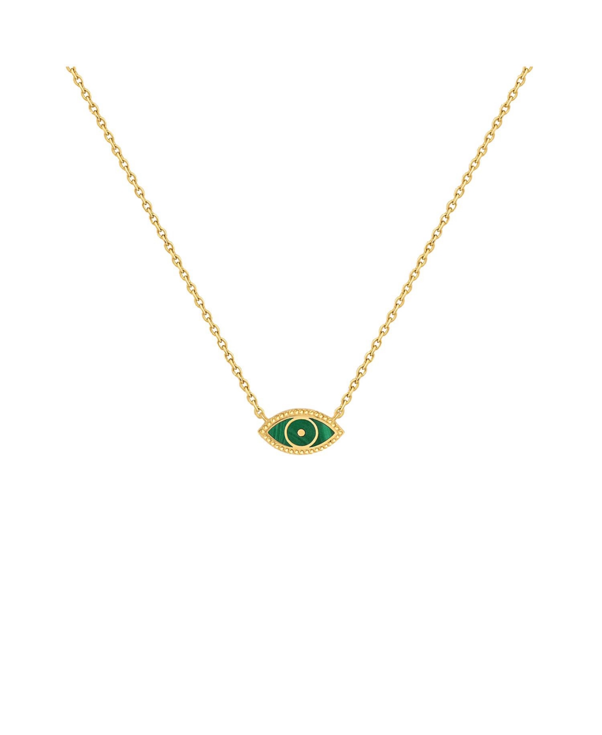 Vigorous Growth Evil Eye Malachite Necklace - Gold/Green