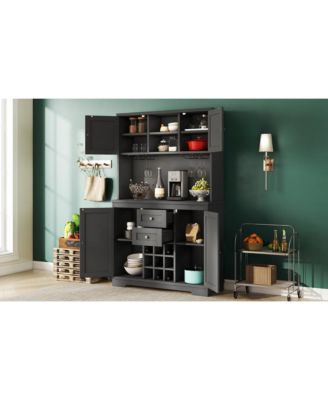 Farmhouse Coffee/Wine Bar Cabinet with Storage