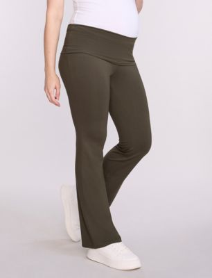 Women's Roll Over Waistband Flare Legging - Motherhood Maternity