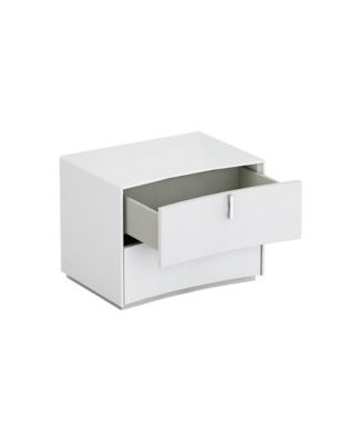 Contemporary Two-Drawer Nightstand – Manufactured Wood Design for Bedroom Storage