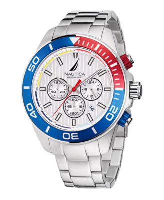 Men's Chronograph Silver-Tone Stainless Steel Watch Set, 48mm