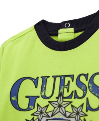 Baby Boys 2-Piece Long Sleeve Two-Fer Shirt and Knit Denim Pants Set