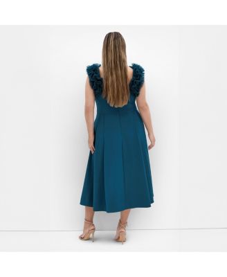 Women's Roselyn Ruffle Tulle Midi Dress