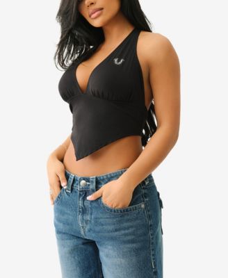 Women's Bandeau Halter Neck Crop Top