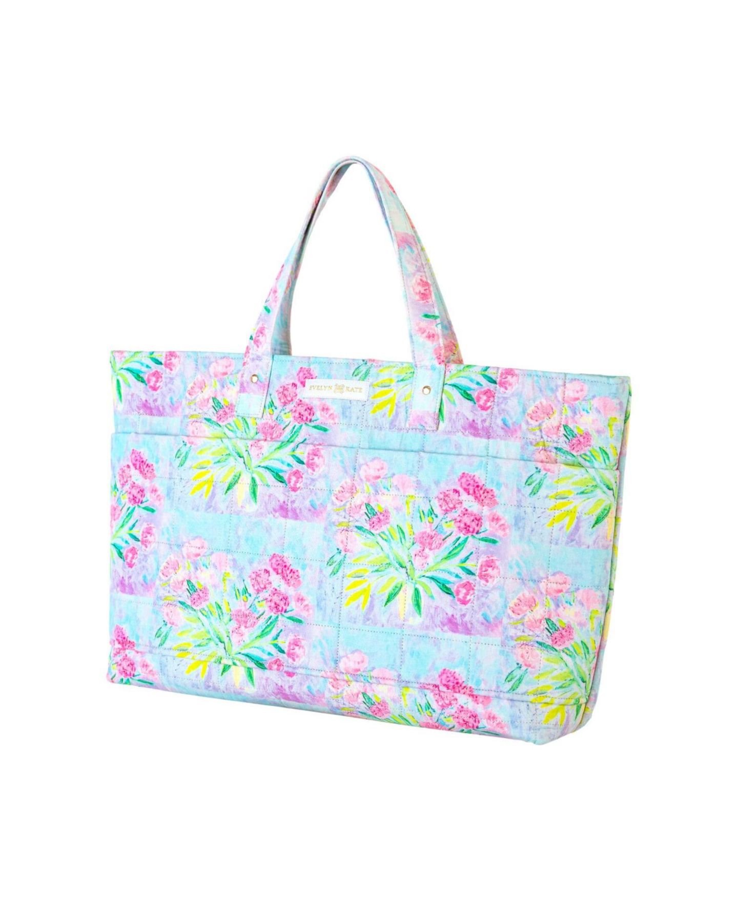Женская сумка EVELYN & KATE Floral Quilted Tote, цвет: Розовый пионовый — фото 2