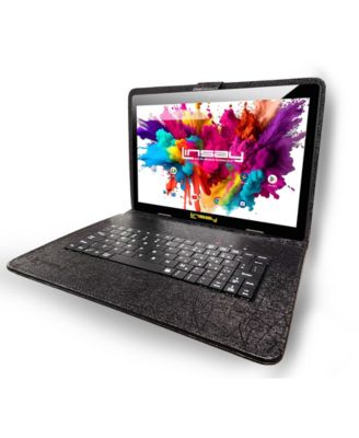 New 10.1" Tablet Octa Core 128GB Newest Android 15 Premium Bundle with Deluxe Black Leather Keyboard Case Briefcase and Pen Stylus