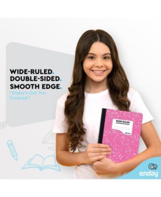 Composition Notebooks Wide Ruled Paper, Colored Marble Composition Notebook Covers, 100 Sheets (200 pages) Composition Books, Wide Ruled, Pink -Red -Grey -Green – by (Colored wide-ruled, 4 Pack)