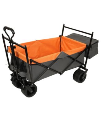 Streamdale 480Lbs Collapsible Wagon with Canopy, 7" All-Terrain Wheels, Orange