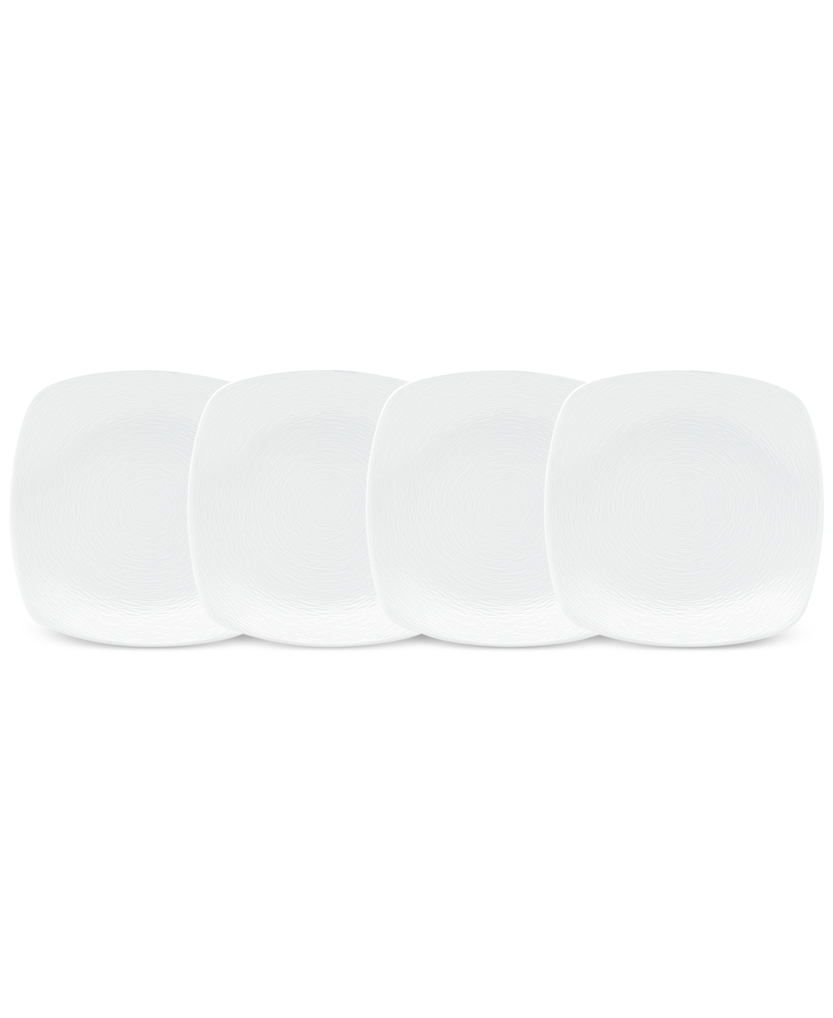 Swirl 4-Pc. Square Appetizer Plates - White