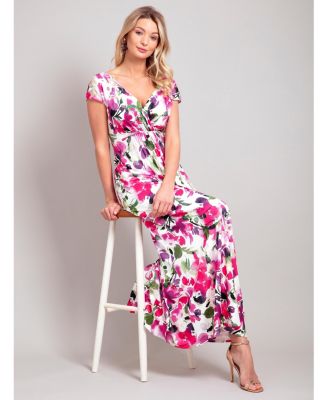 Women's Sophia V-Neck Short Sleeve Maxi Dress