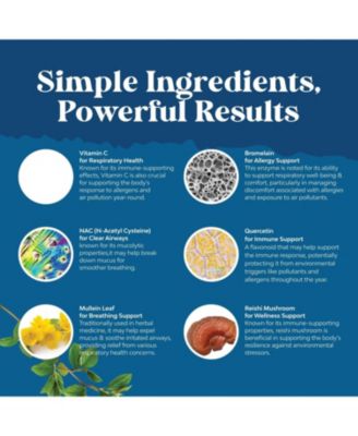 Lung Cleanse Capsules | Lung Detox Mullein Leaf Capsules | Respiratory Supplement for Sinus Immunity Breathing Support | 30ct