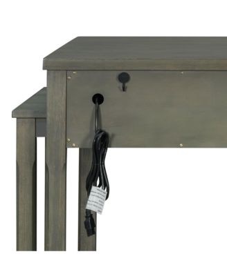 Extendable Kitchen Island Cart w/ Power Outlets & Storage