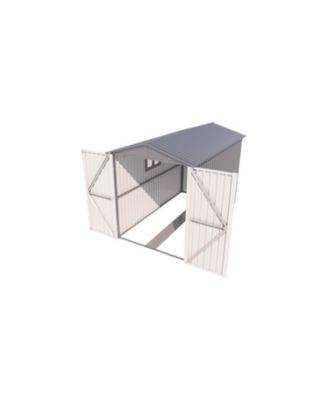 Streamdale Motorcycle Steel Storage Shed - Grey/White