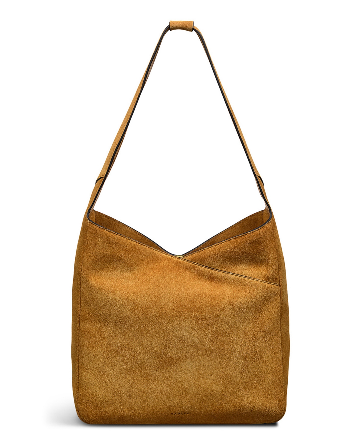 Alpha Road Suede Small Zip Top Shoulder Bag - Pecan