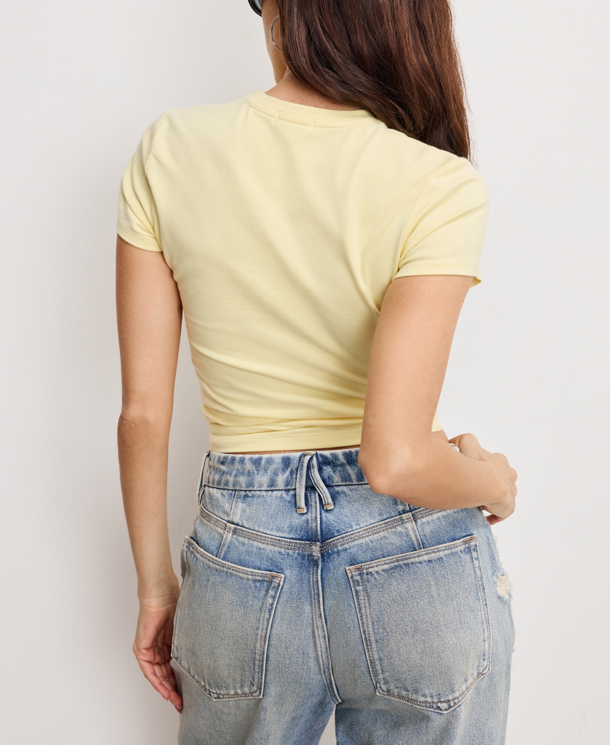 Good American Super-stretch Baby T-shirt In Yellow