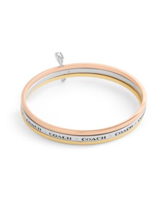 Faux Stone Signature Safety Pin Bangle Set