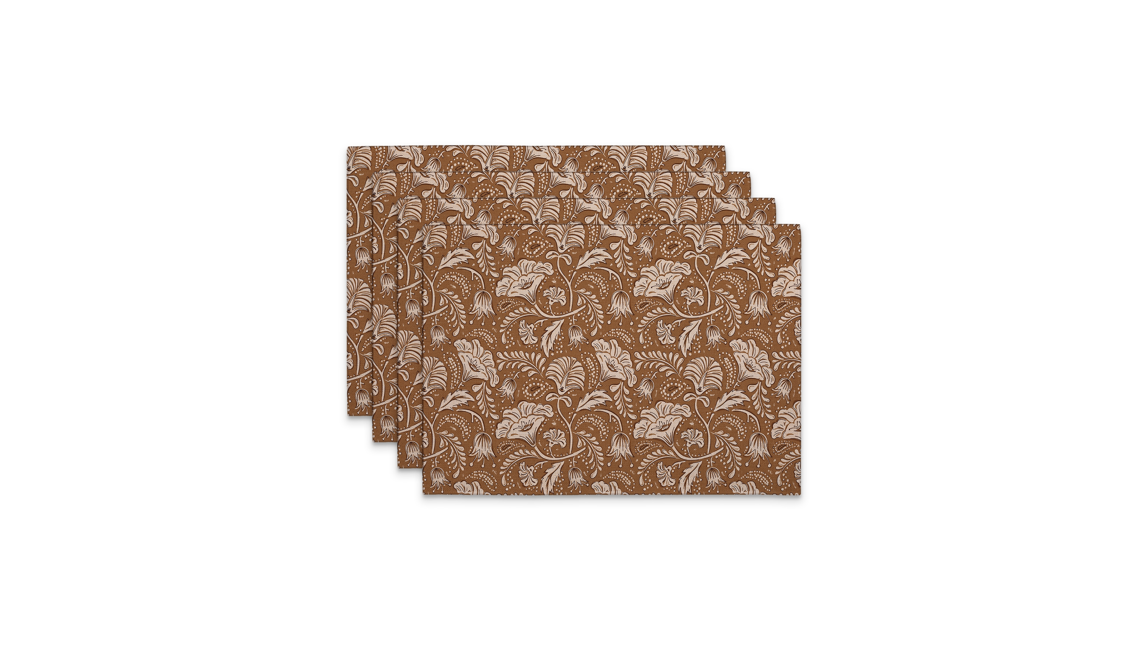CounterArt Mocha Farida Premier Fabric Placemats, Set of 4