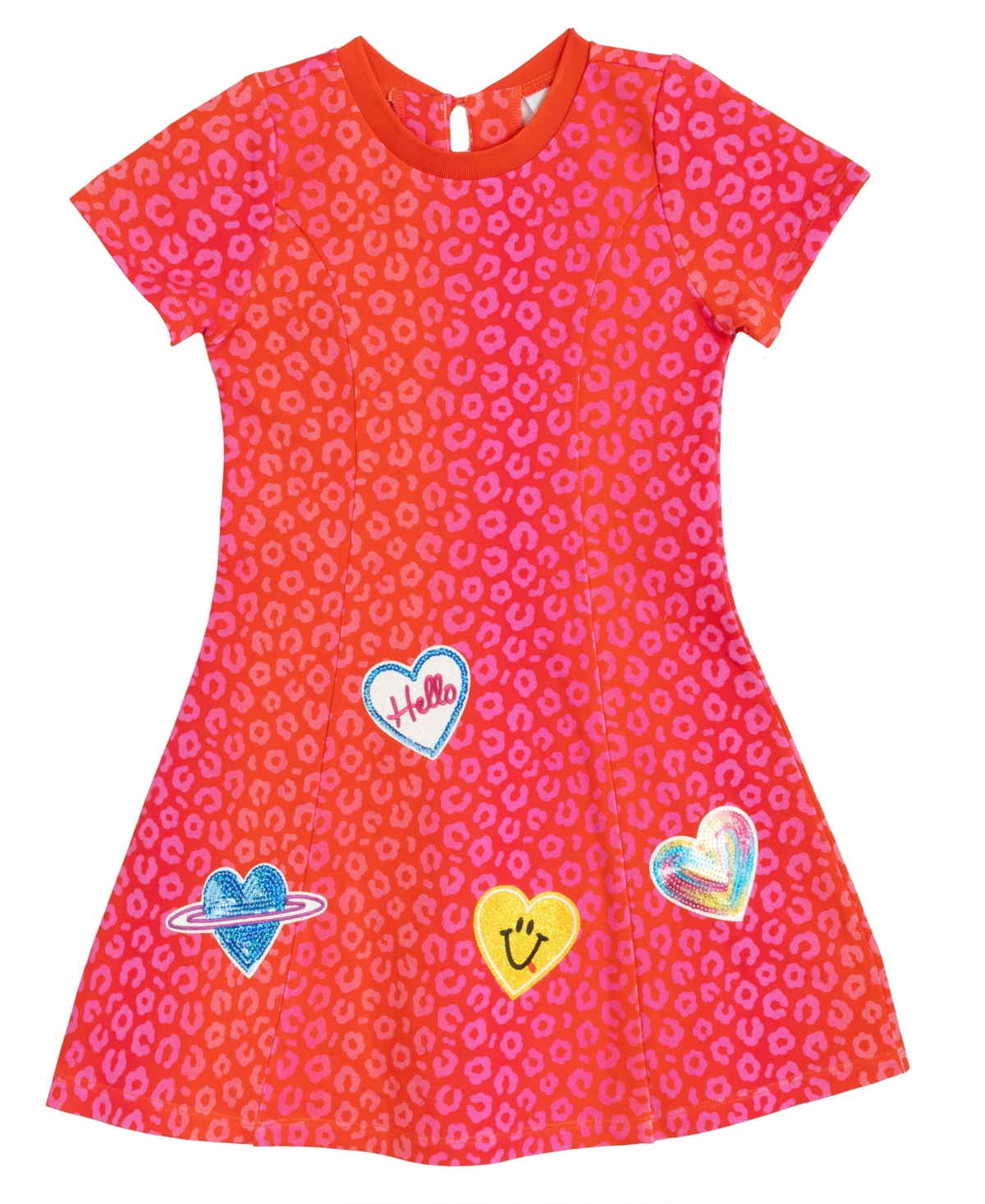 Sparkle & Shine Toddler And Little Girls Leopard Print With Sequin Patches Dress