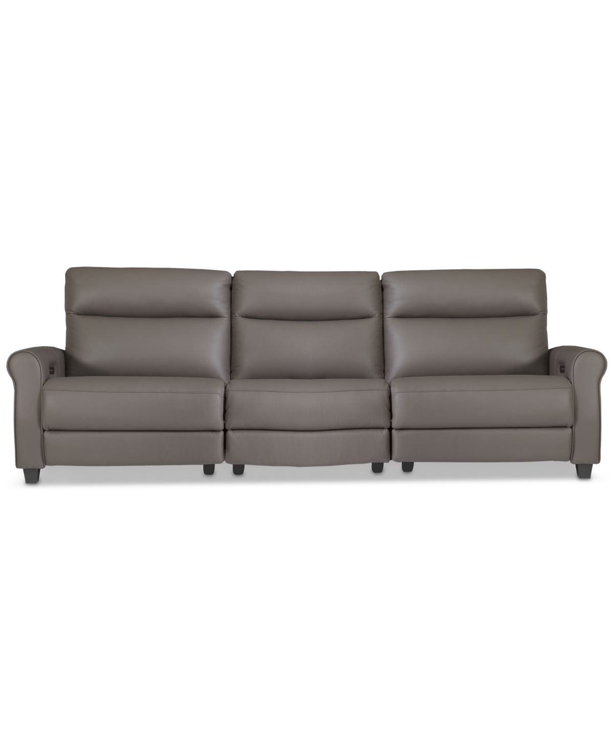 Macy's Thandler 3-pc. Leather Sofa With 3 Power Recliners, Exclusively At