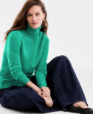 100% Cashmere Petite Turtleneck Sweater, Created for Macy's