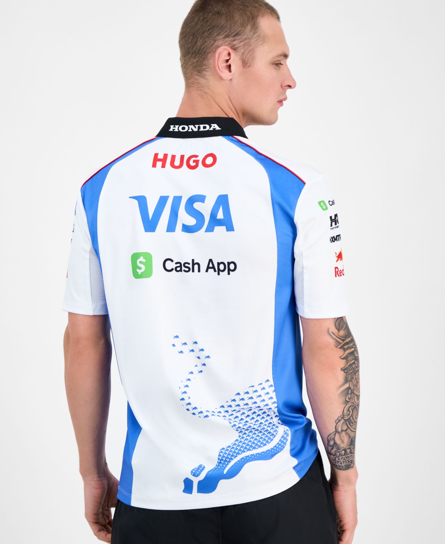 Мужское поло Hugo Boss Short Sleeve Sponsor Logos Graphic Polo Shirt, цвет: Белый — фото 4