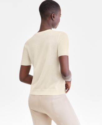 Women's Crewneck Short-Sleeve Sweater, Macy's Exclusive