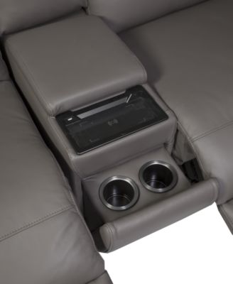 Thandler 3-Pc. Leather Sofa with 2 Power Recliners and 1 Storage Console, Exclusively at Macy's