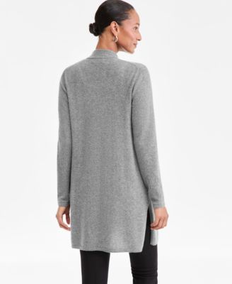 Petite Cashmere Open-Front Long-Sleeve Duster, Exclusively at Macy's 