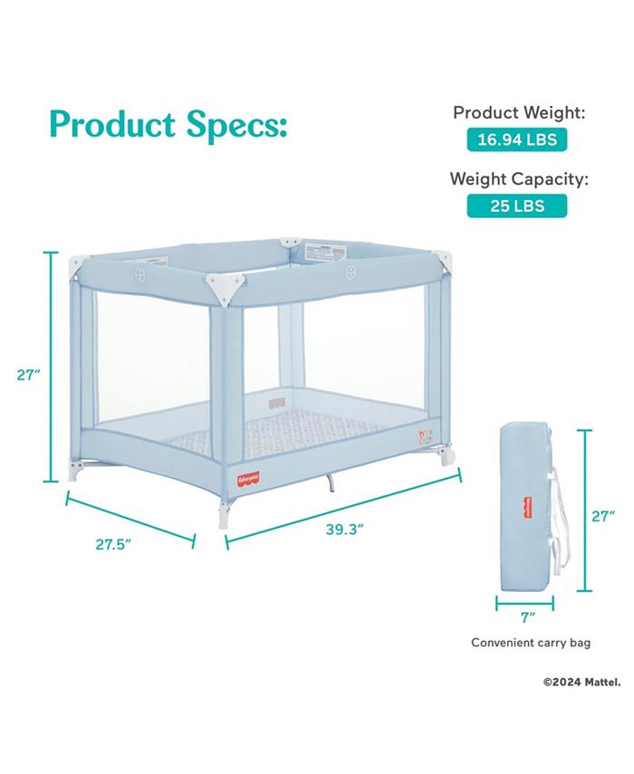 Dream On Me Fisher Price Play All Day Playard - Gray