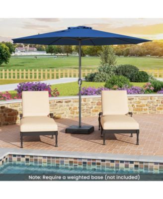 12 Feet Patio Umbrella with Crank Handle and 8 Sturdy Ribs