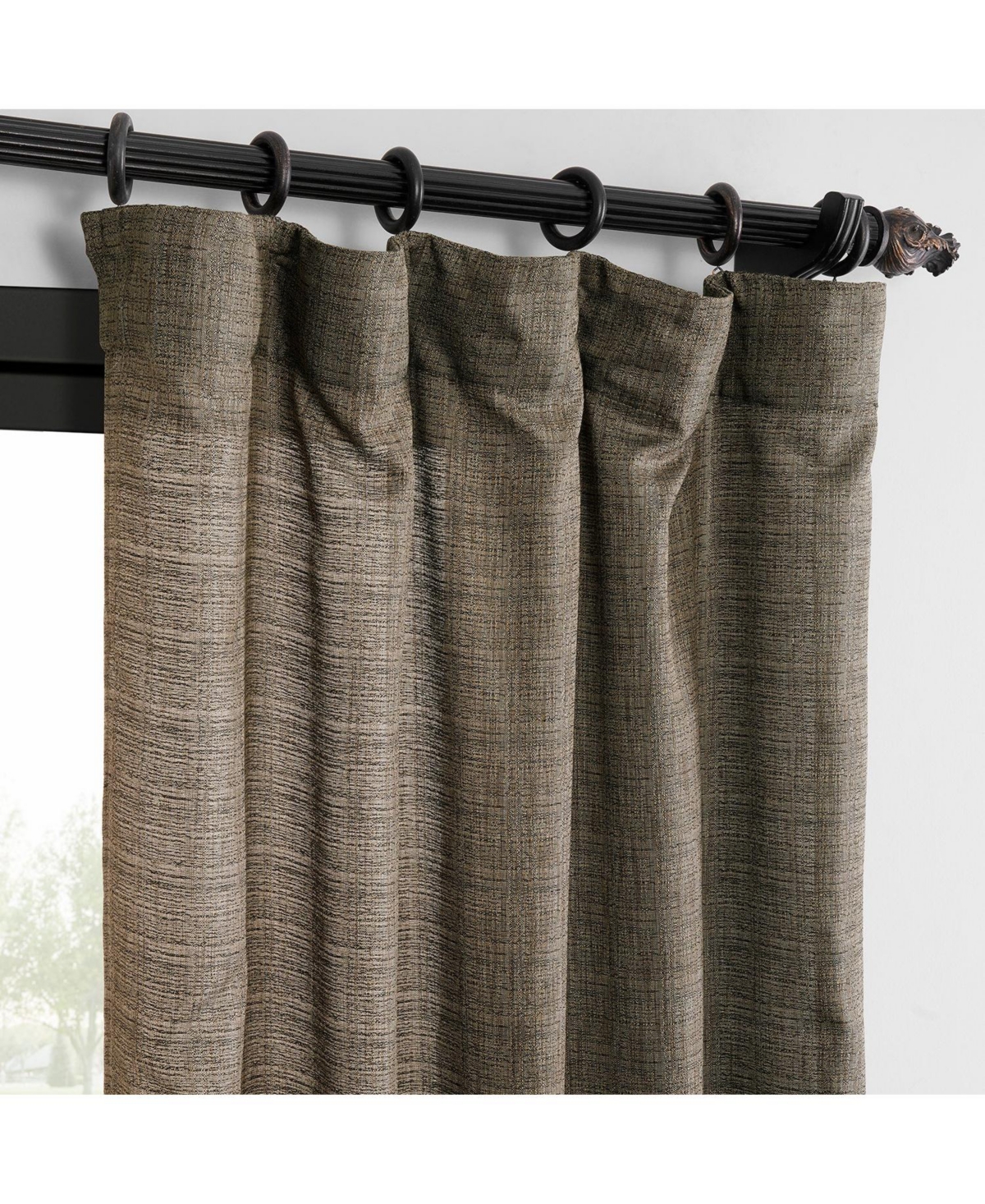 Half Price Drapes Grey Raw Weave Linen Curtains (2 Panels) Rod Pocket Window Curtains And Drapes, 50w X 96l