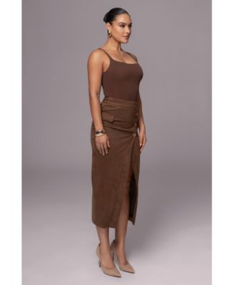 Women's Audrey Suede Midi Skirt