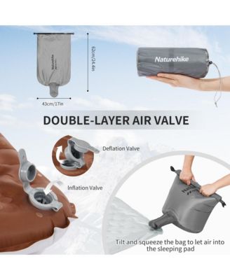 Ultralight Insulated Sleeping Pad with R5.8, 3.2in Thickened Patchworkable Inflatable Double Sleeping Mat for Camping, Hiking, Climbing with Inflatable Bag