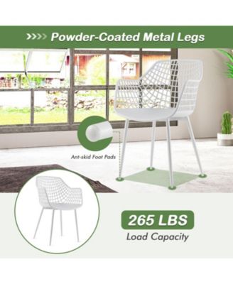 Set of 4 Heavy Duty Modern Dining Chair with Airy Hollow Backrest