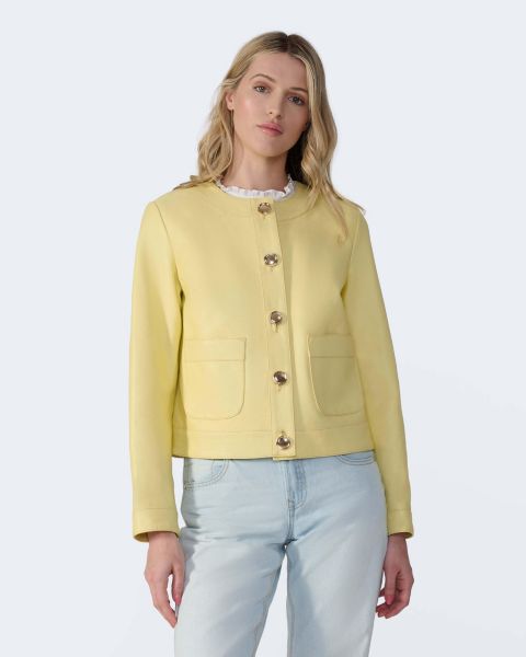 Женские куртки Furniq UK Cropped Leather Jacket With Gold Buttons, Created for Macy s